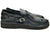 Black Handmade Leather Middle English shoes by Aurora Shoe Co. - Side Profile on white background